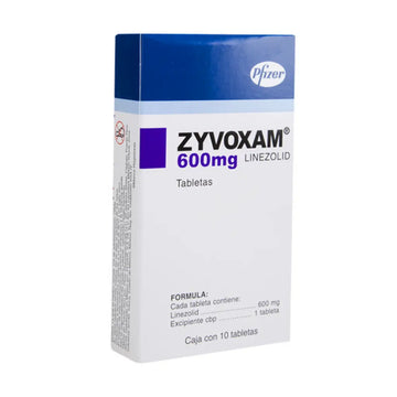 ZYVOXAM 600 mg caja con 10 tabletas